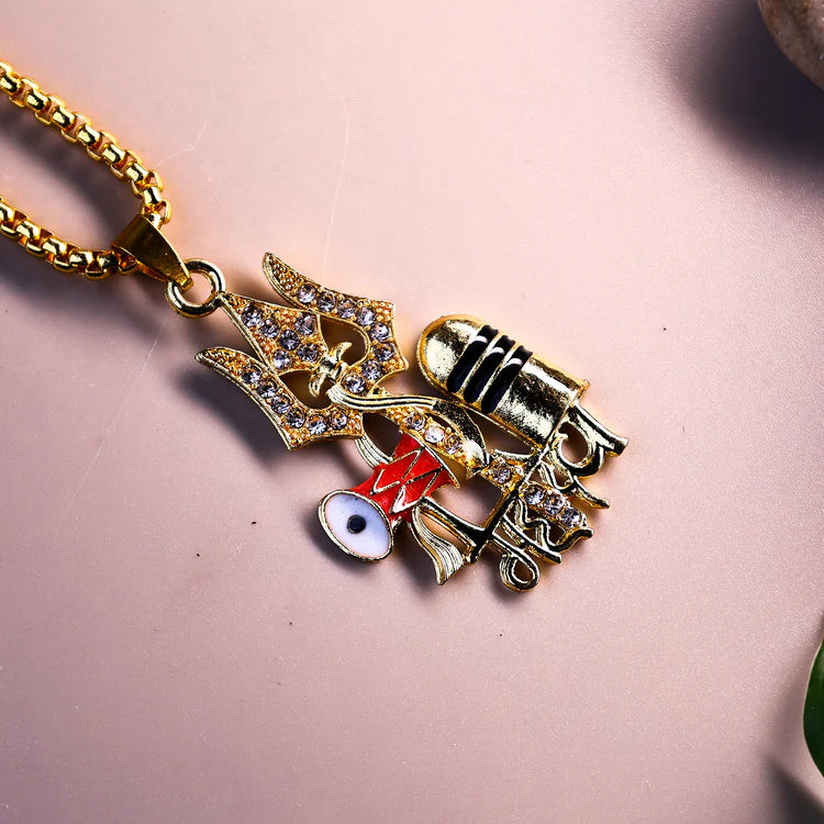 Lord Shiva Trishul with Damru Pendant (Blessing & Protection)