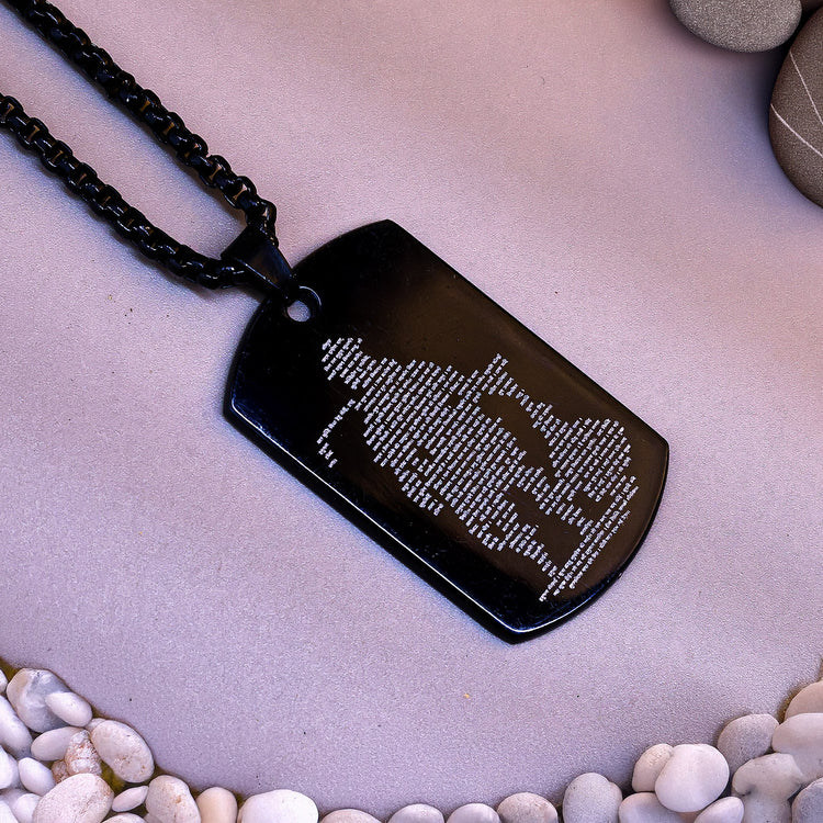 Hanuman Chalisa MicroCarved Tag Necklace .