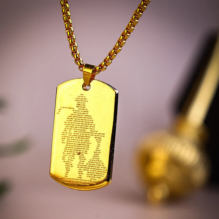 Hanuman Chalisa MicroCarved Tag Necklace .