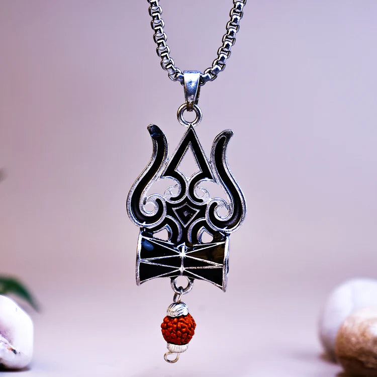 Trishul, Damru & Rudraksha Blessing & Protection Pendant