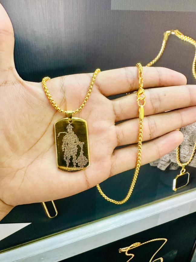 Hanuman Chalisa MicroCarved Tag Necklace
