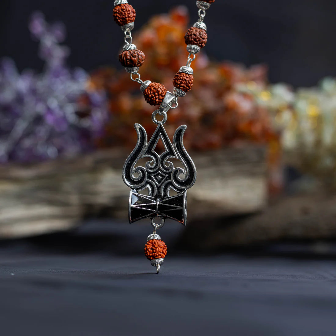 Trishul, Damru & Rudraksha Blessing & Protection Pendant