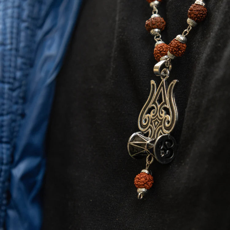 Trishul, Damru & Rudraksha Blessing & Protection Pendant