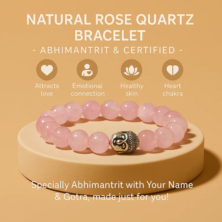 Improve Love, Relationship & Emotional Connection: Rose Quartz Bracelet