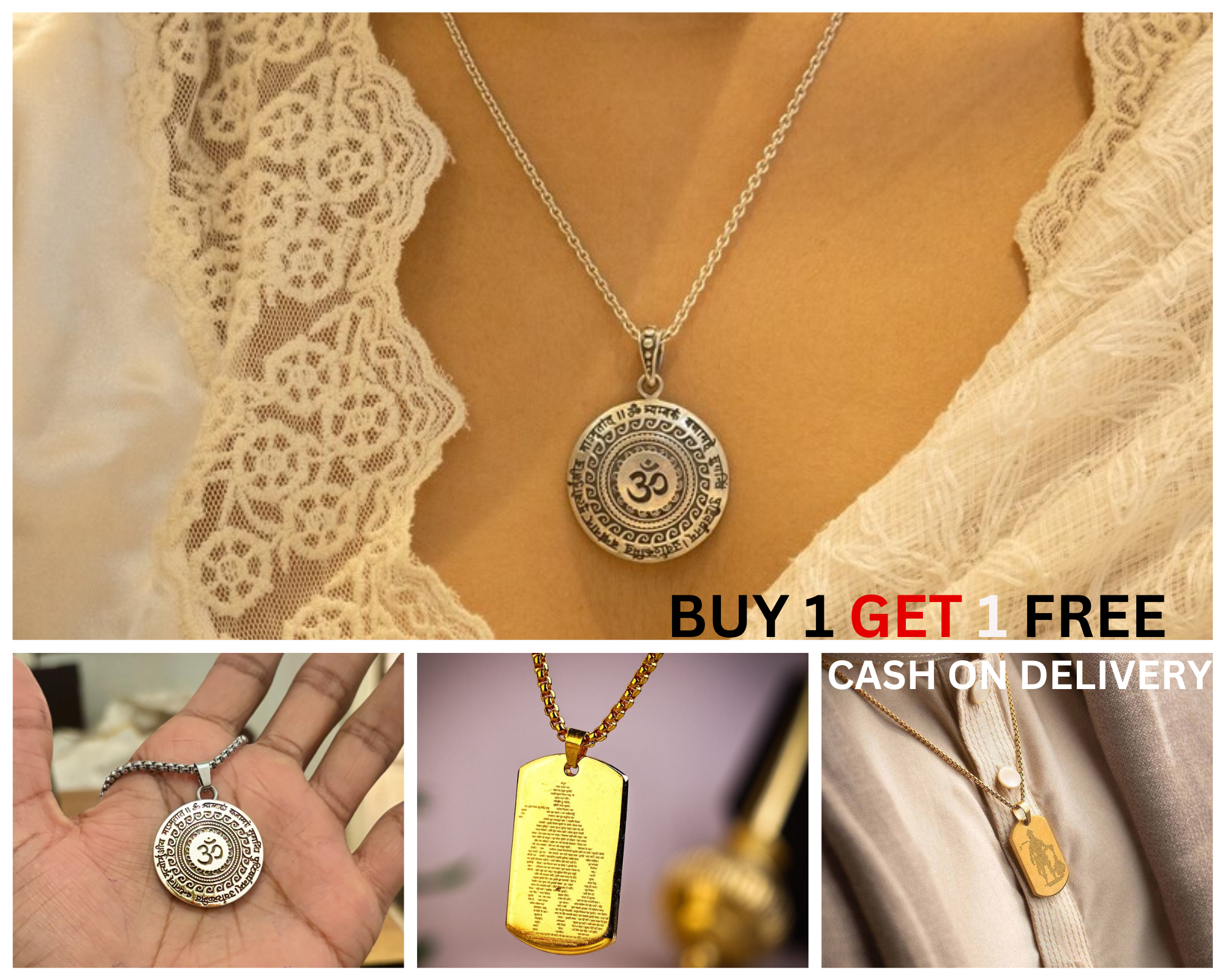 Maha Mrityunjaya Mantra Necklace ( Buy 1 Get 1 Hanuman Chalisa Necklace Free)