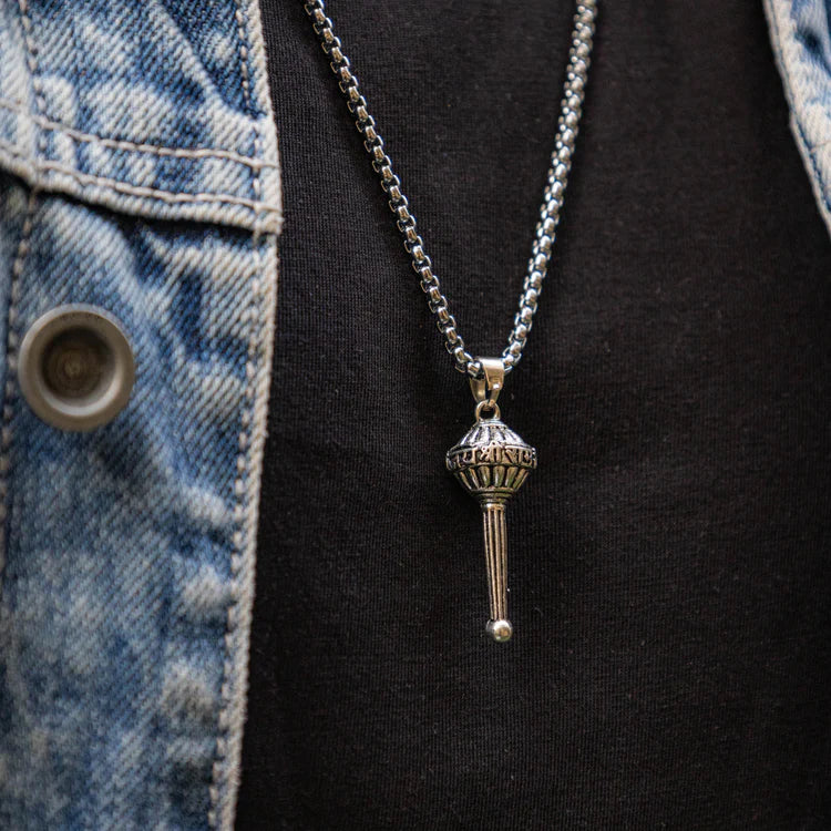 Silver Hanuman Ji Gada Pendant ( Blessings & Protection)