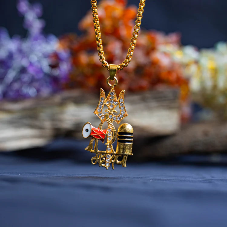 Lord Shiva Trishul with Damru Pendant (Blessing & Protection)