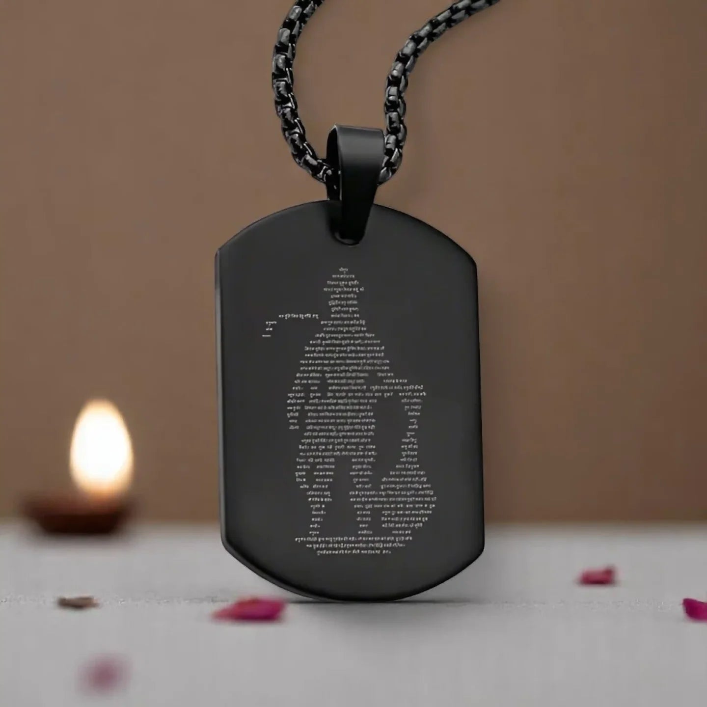 Hanuman Chalisa MicroCarved Tag Necklace