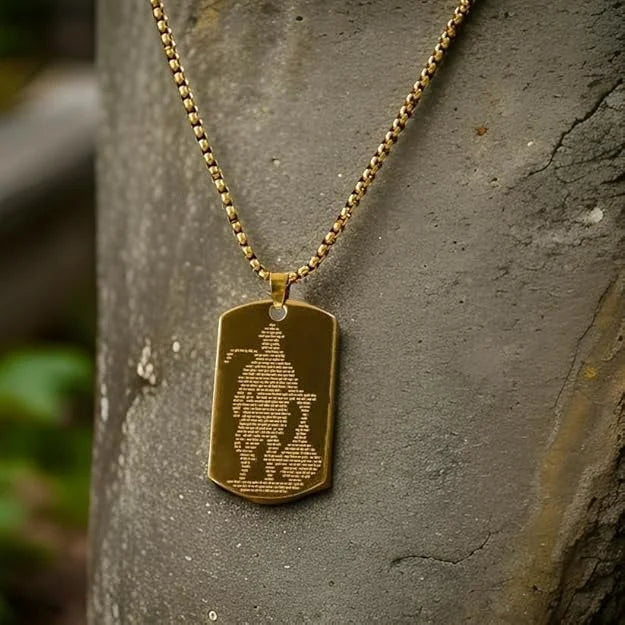 Hanuman Chalisa MicroCarved Tag Necklace