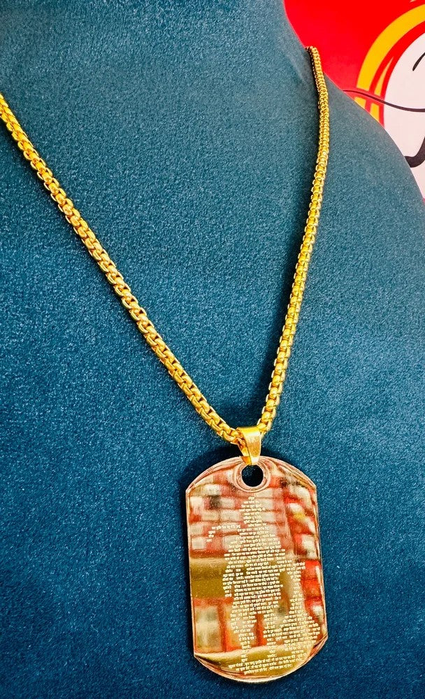 Hanuman Chalisa MicroCarved Tag Necklace