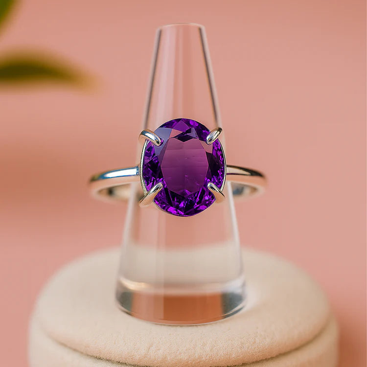 Attract Luck, Enhance Intuition, Improve Health & Skin: Amethyst Ring