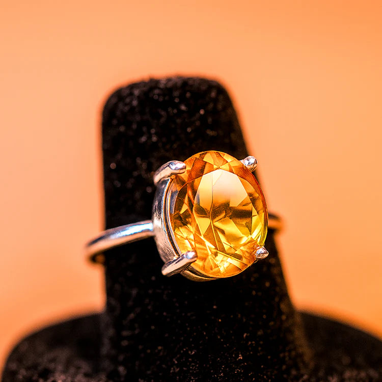 High Financial Status, Success in Job & Profession: Yellow Citrine Ring