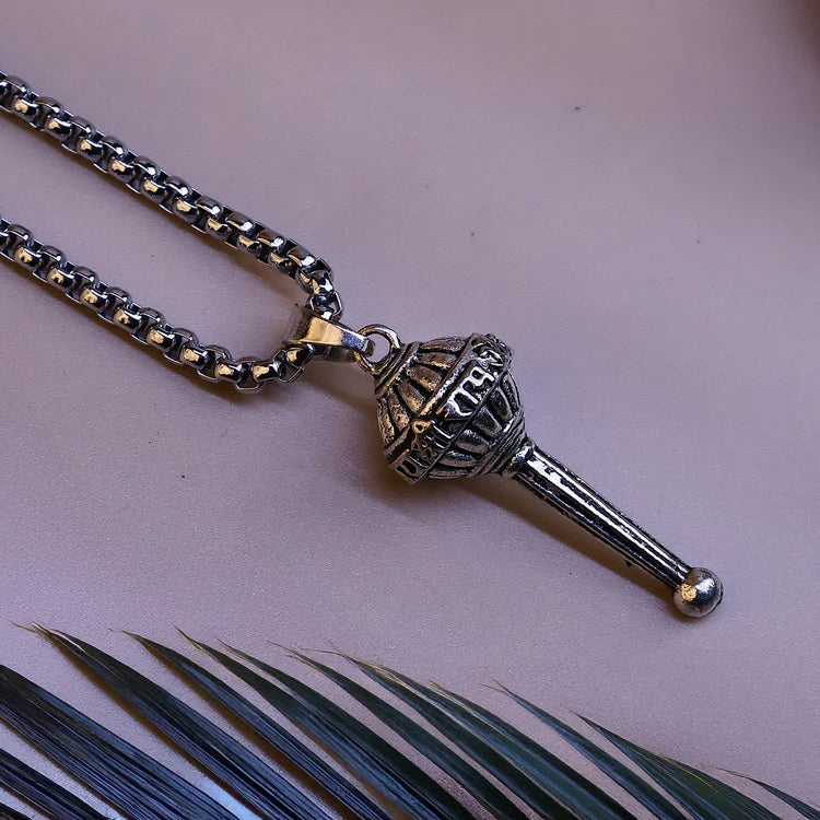 Silver Hanuman Ji Gada Pendant ( Blessings & Protection)