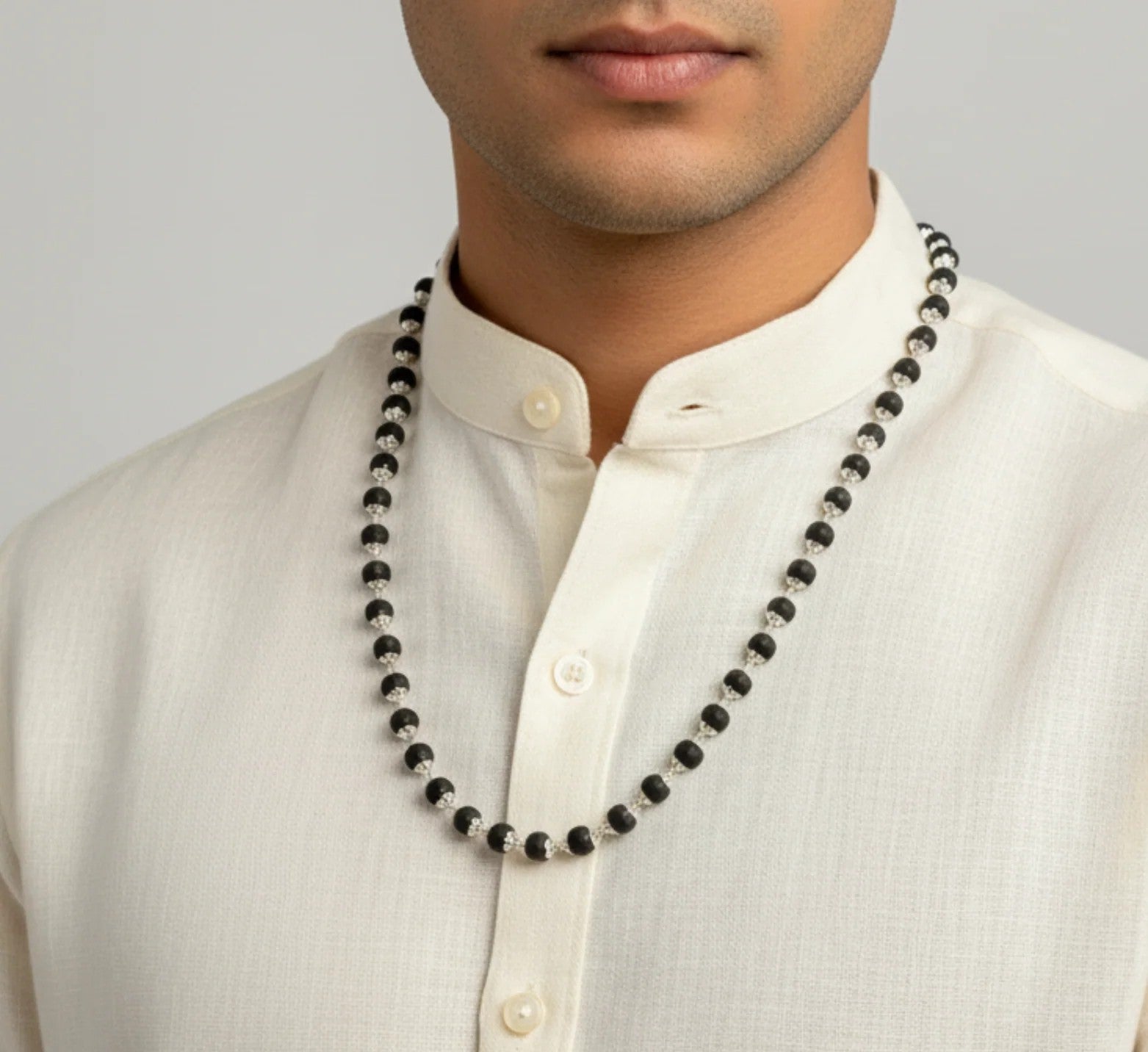 Karungali Silver Cap Malai - Certified