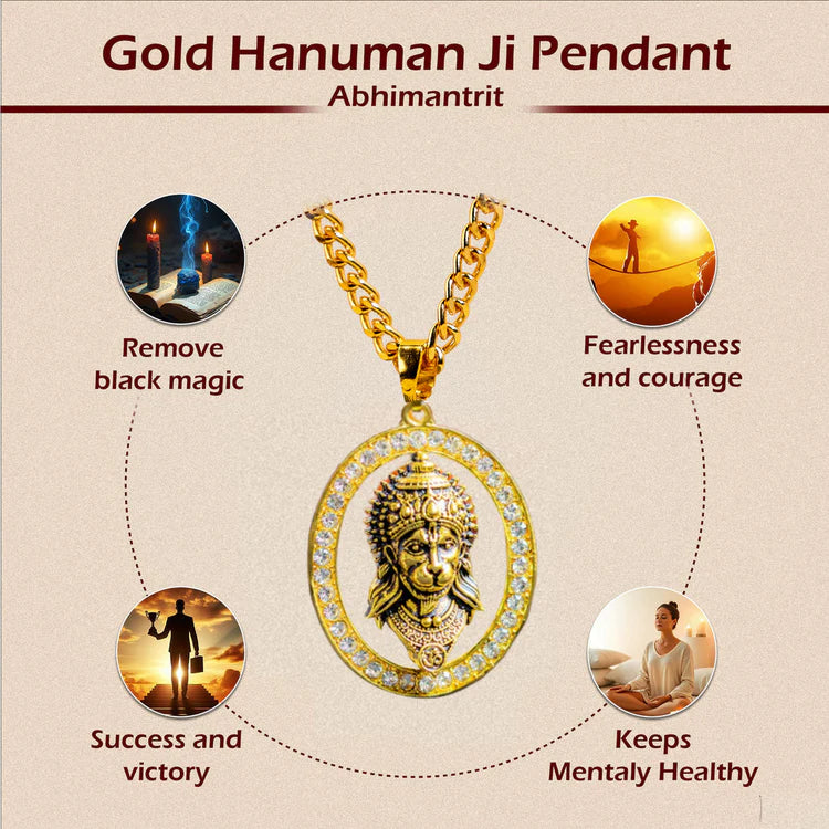 Golden Hanuman Ji Pendant (Blessing & Protection)