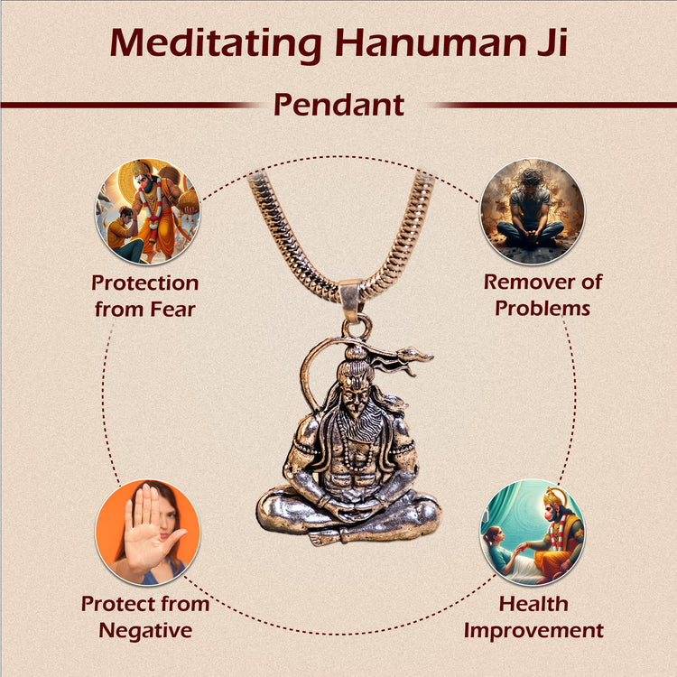 Meditating Hanuman Ji Pendant (Blessing & Protection)
